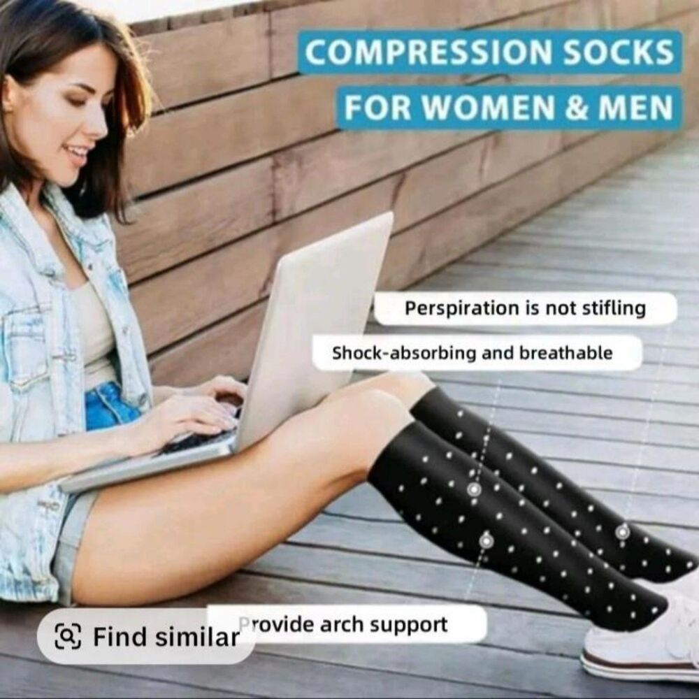 3 Pairs  Compression Socks for Men Women, Knee High Size L/XL
